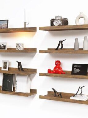 New 8 Set Floating Wall Mounted Shelves, Nursery Hanging Book Shelves